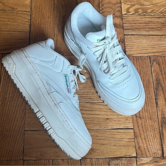 Reebok White Platform Sneakers - Picture 1 of 4